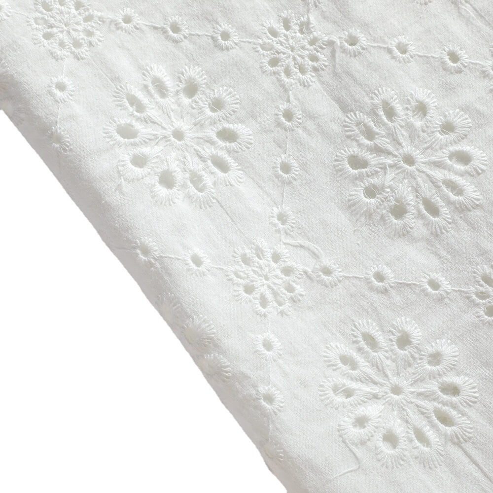 Embroidered Fabric Cutwork All-Over Cotton for Women's Wear Wholesale 5